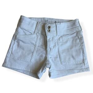 NEW Gap Kids Low Rise Y2K Denim Shortie Shorts White 6